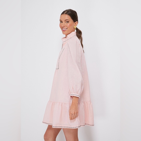 Tuckernuck Bermuda Pink Palmerston dress NWT Cotton Linen Quiet Luxury Large - Picture 2 of 9